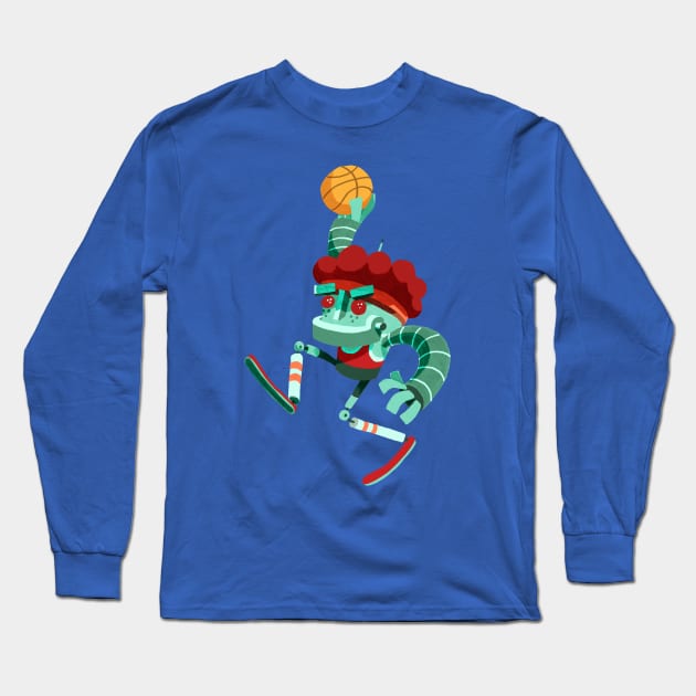 Bot Basketball Long Sleeve T-Shirt by washburnillustration